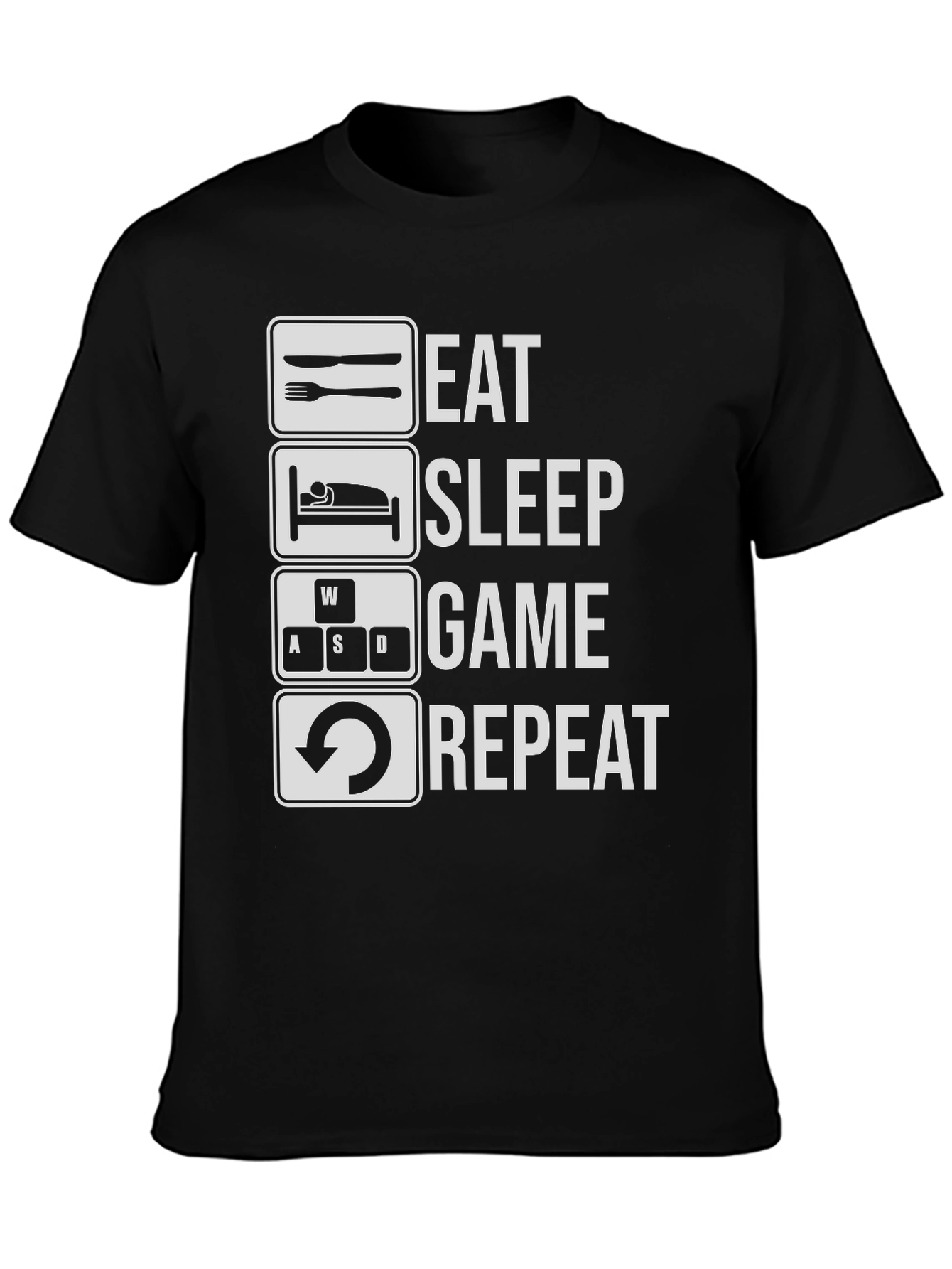 Eat Sleep Game Repeat T-Shirt - Gamer Tee