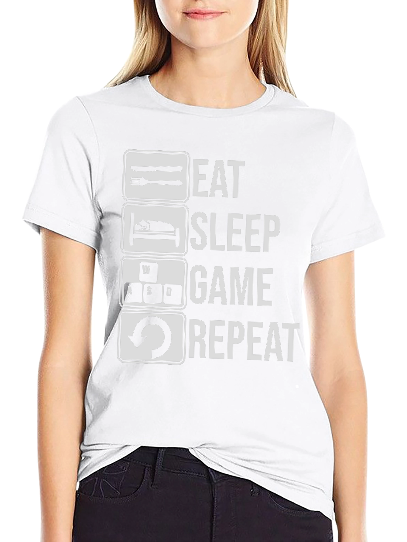 Eat Sleep Game Repeat T-Shirt - Gamer Tee
