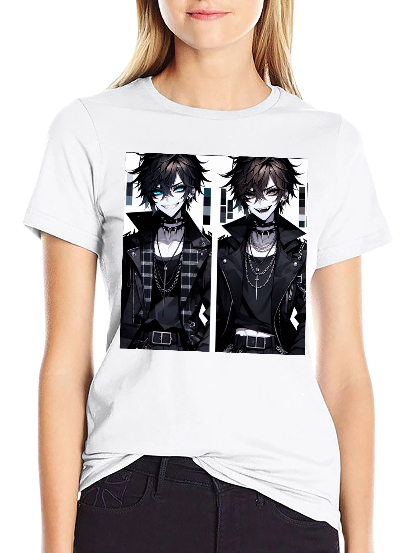 Edgy Anime Boy T-Shirt - Graphic Print