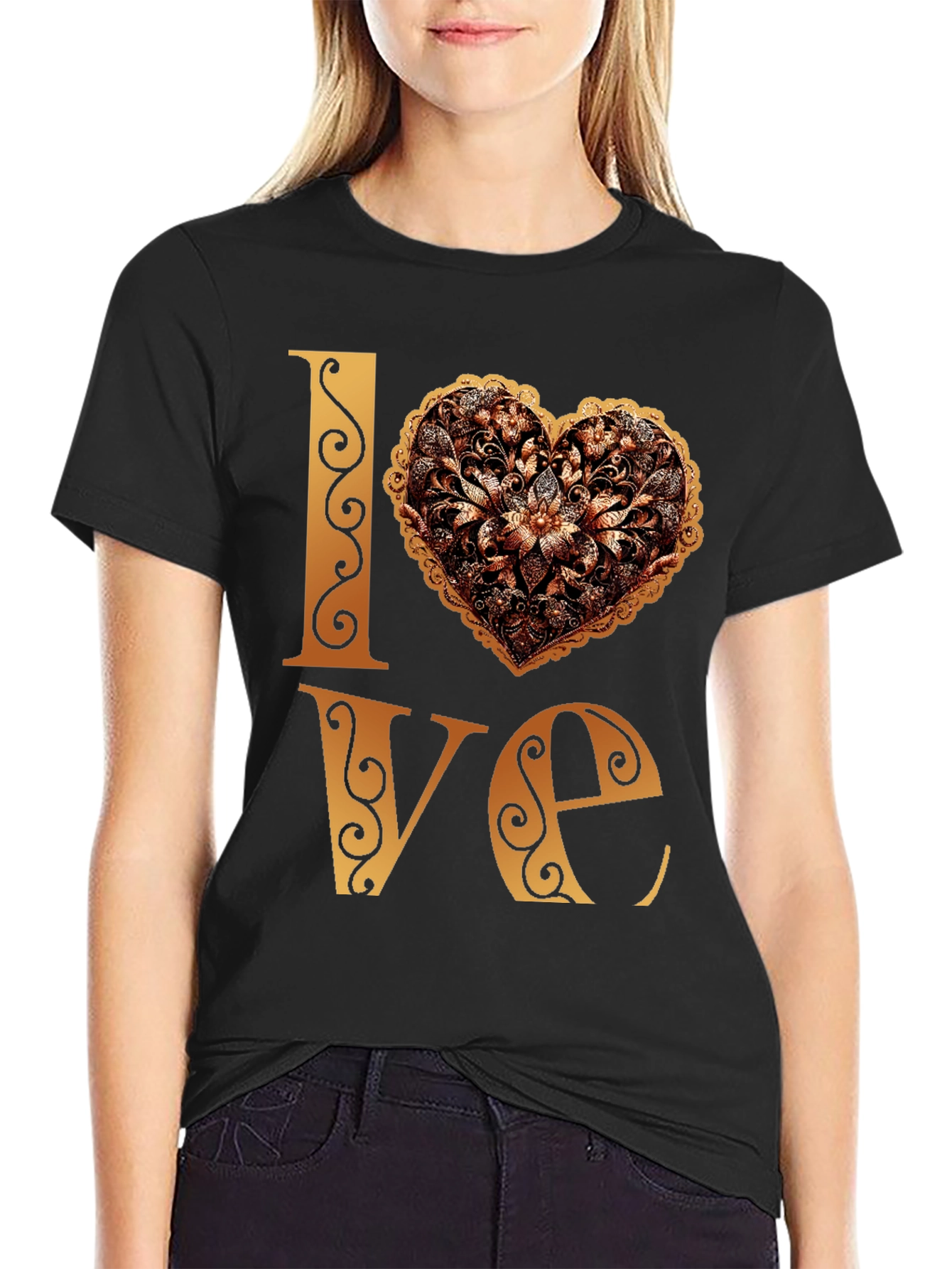 Love Heart T-Shirt - Floral Design