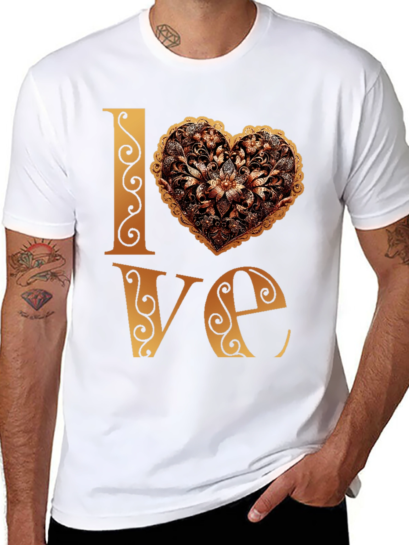 Love Heart T-Shirt - Floral Design