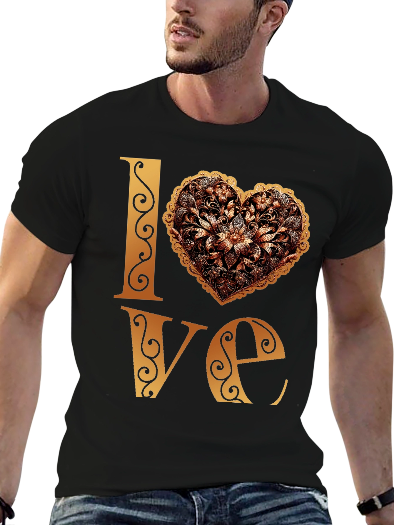 Love Heart T-Shirt - Floral Design