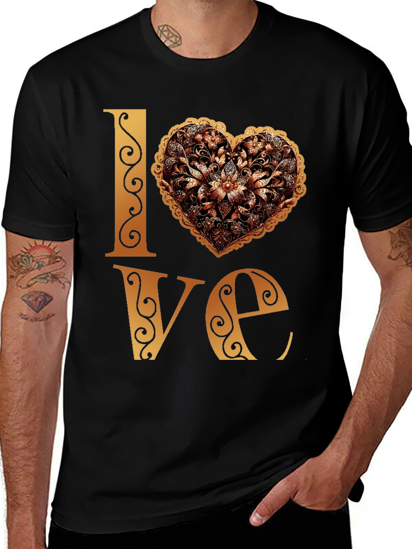 Love Heart T-Shirt - Floral Design