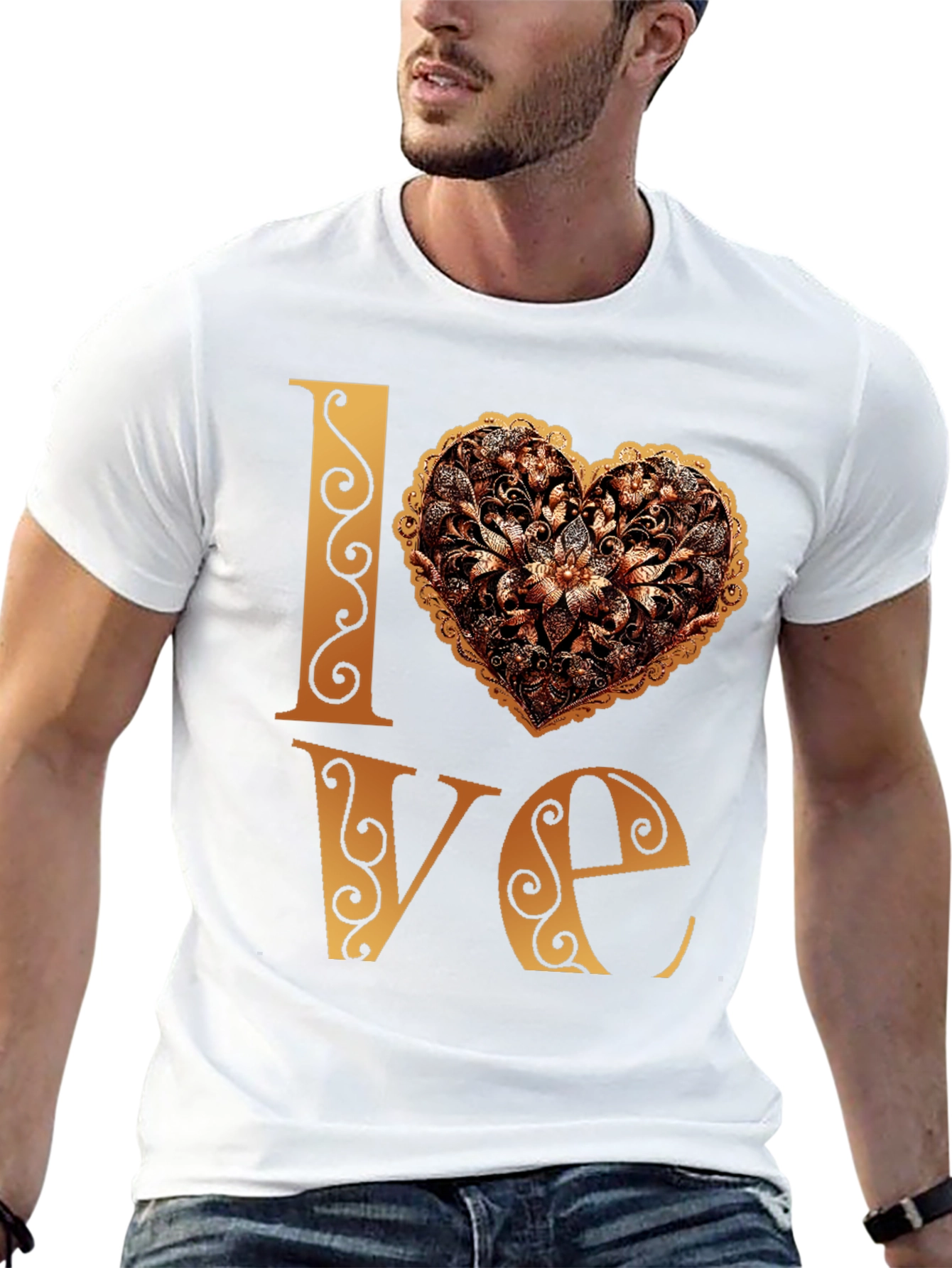 Love Heart T-Shirt - Floral Design