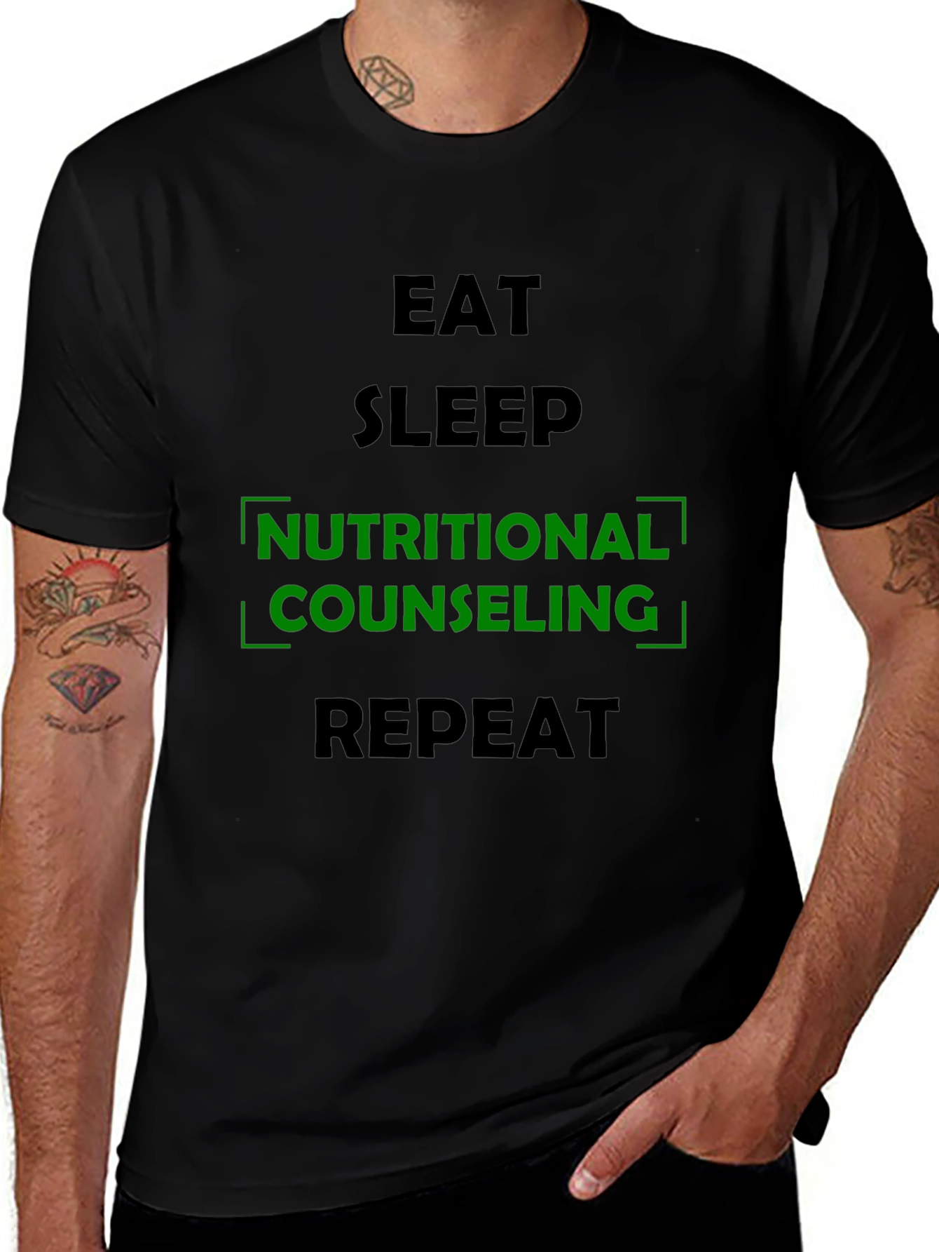 Nutritional Counseling T-Shirt - Eat Sleep Repeat