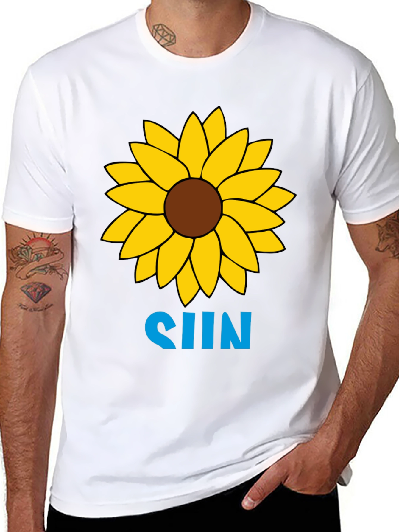 Sunflower Graphic T-Shirt - Black Cotton Tee