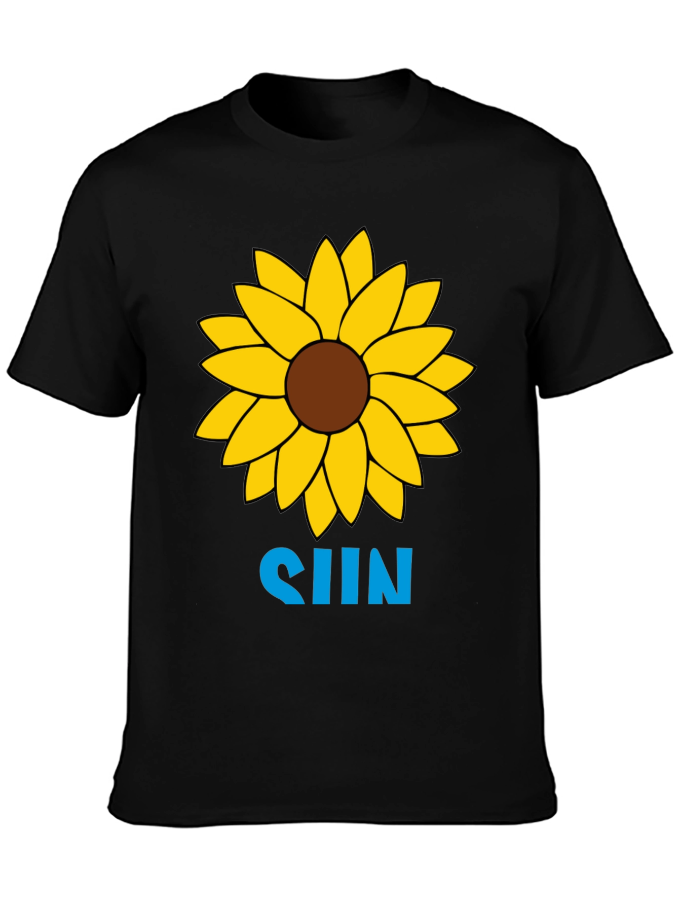 Sunflower Graphic T-Shirt - Black Cotton Tee