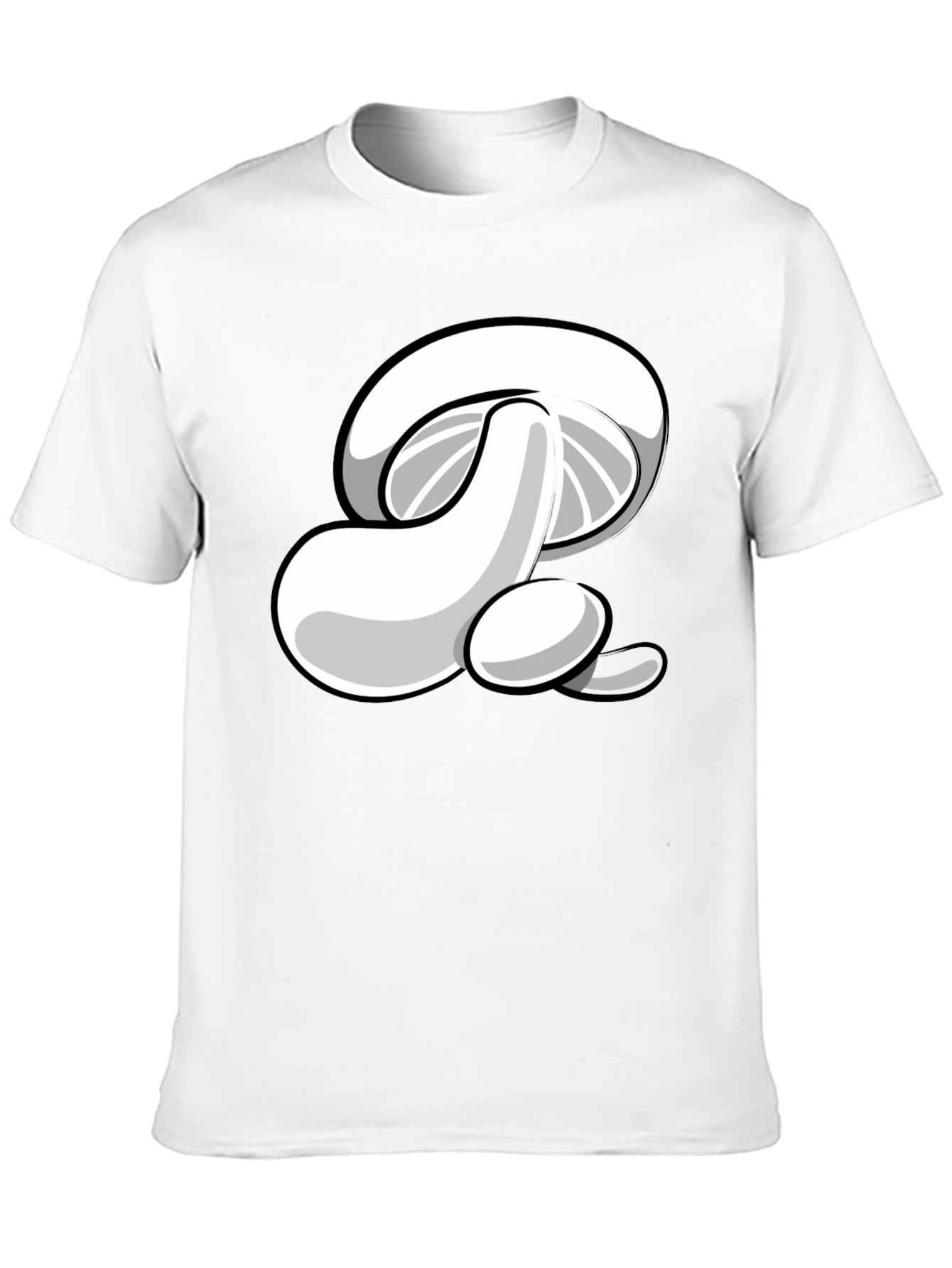 Cartoon Mushroom Graphic Print Mens Black T-Shirt