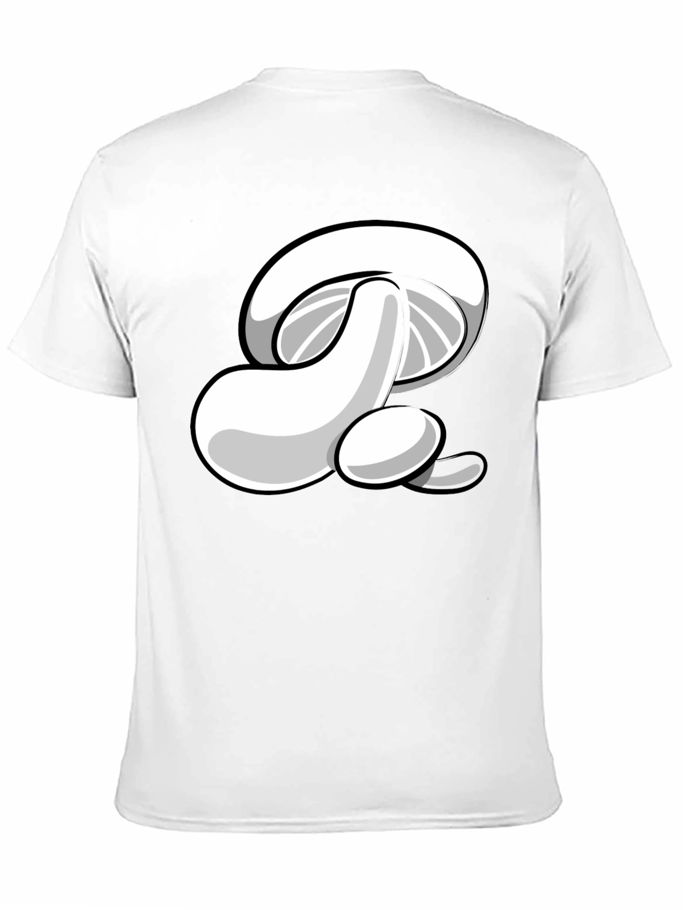 Cartoon Mushroom Graphic Print Mens Black T-Shirt