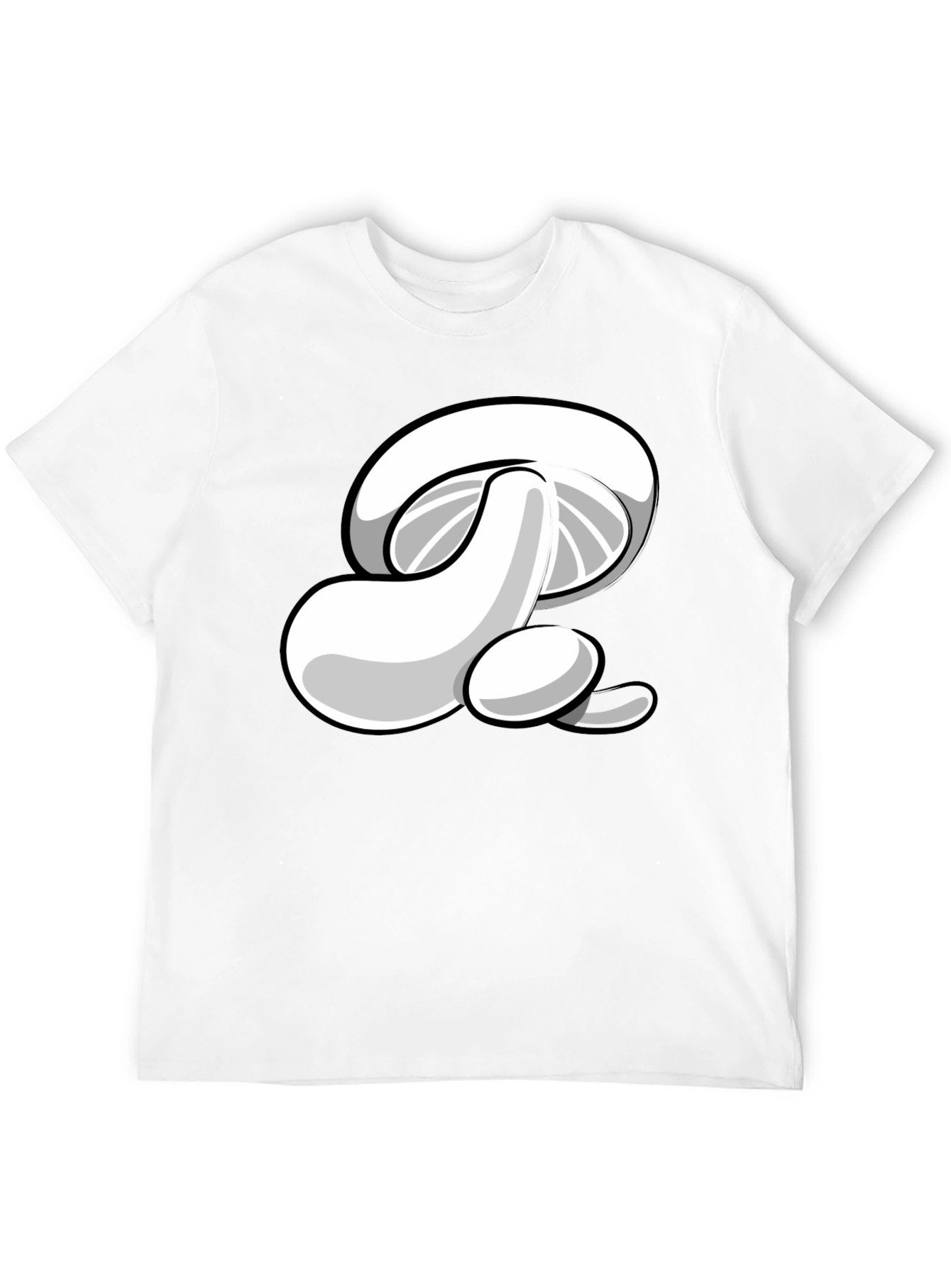 Cartoon Mushroom Graphic Print Mens Black T-Shirt