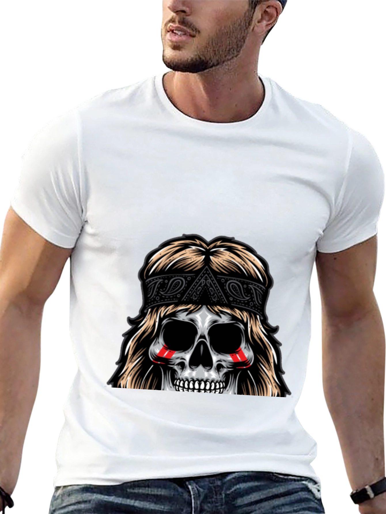 Skull Bandana T-Shirt - Graphic Tee