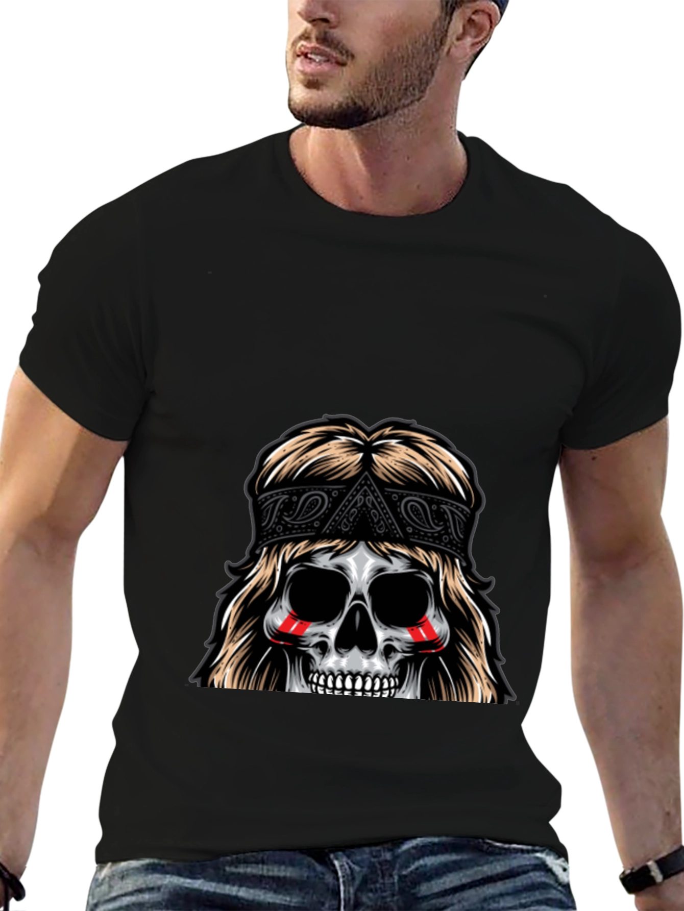 Skull Bandana T-Shirt - Graphic Tee