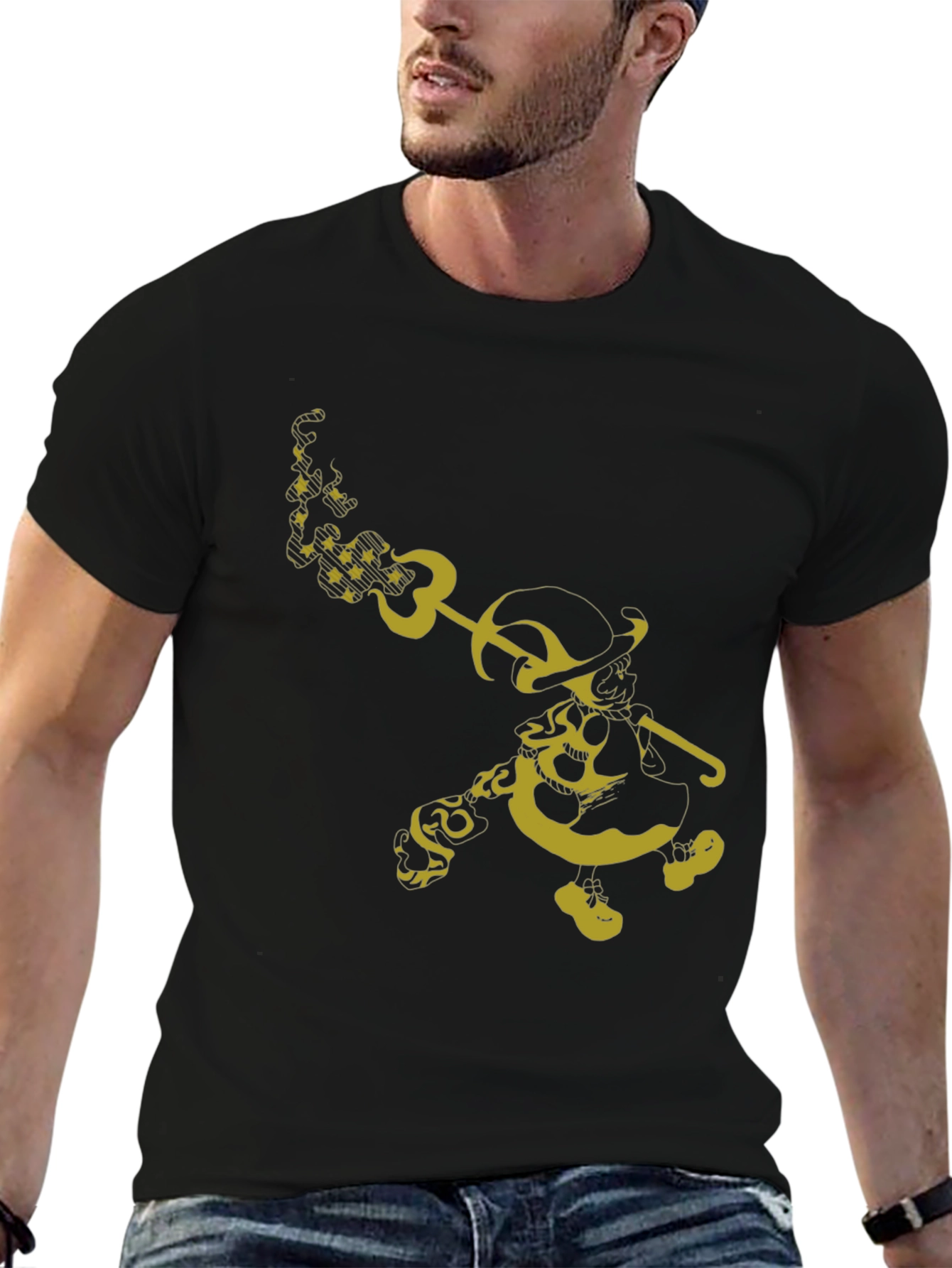 Unique Graphic T-Shirt - Yellow Cartoon Character