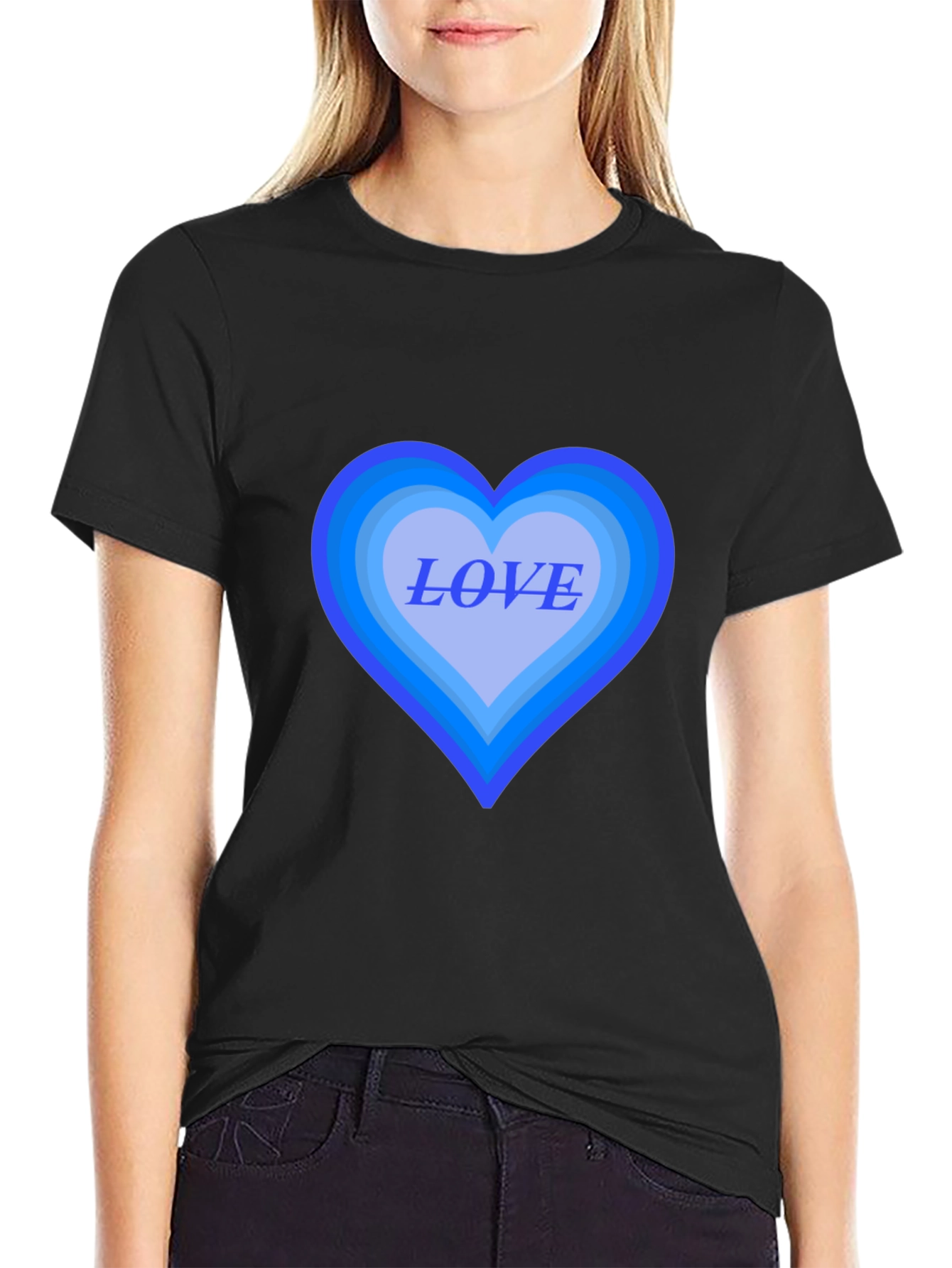 Love Heart Graphic Black T-Shirt - Stylish Casual Tee