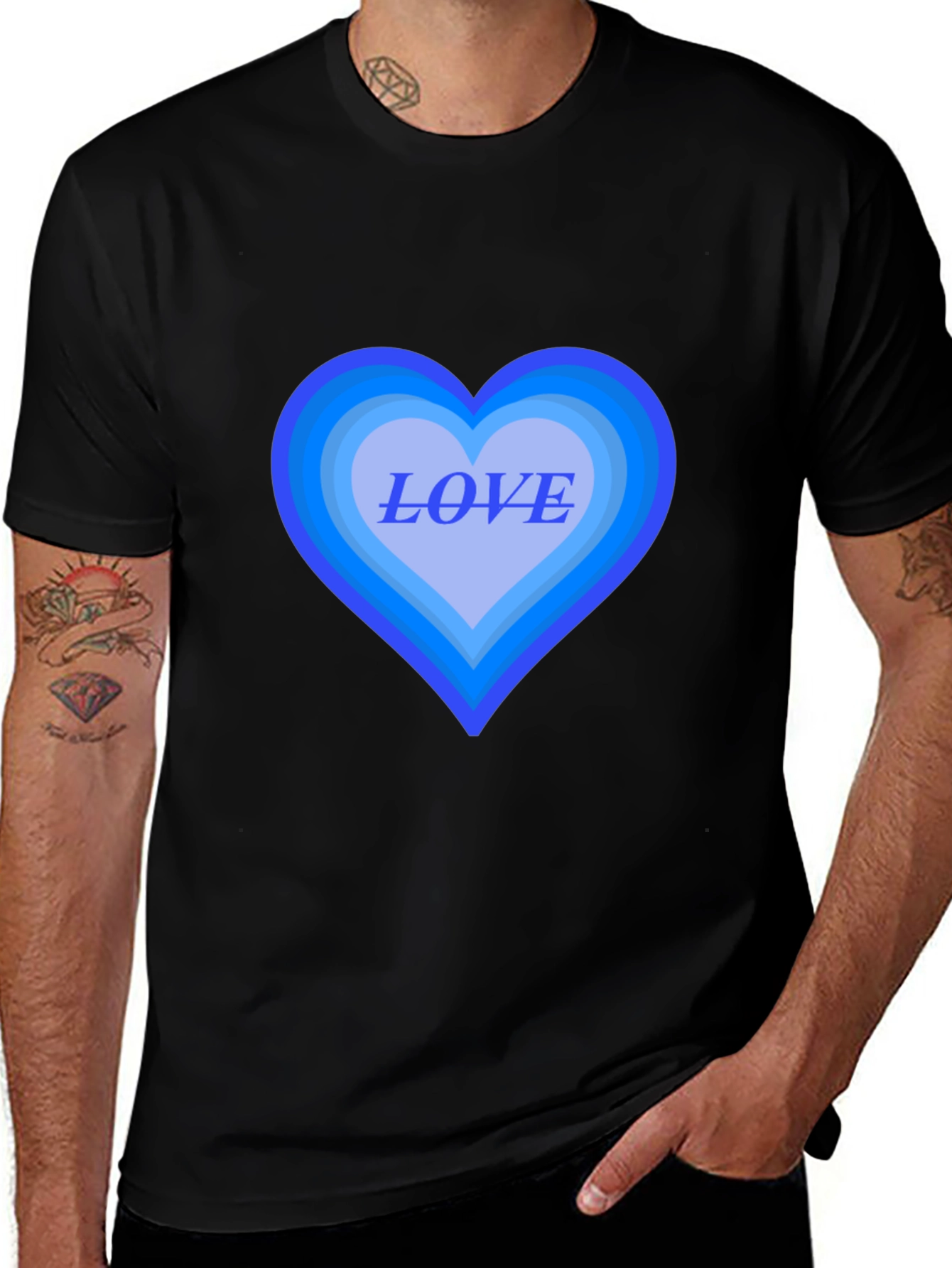 Love Heart Graphic Black T-Shirt - Stylish Casual Tee
