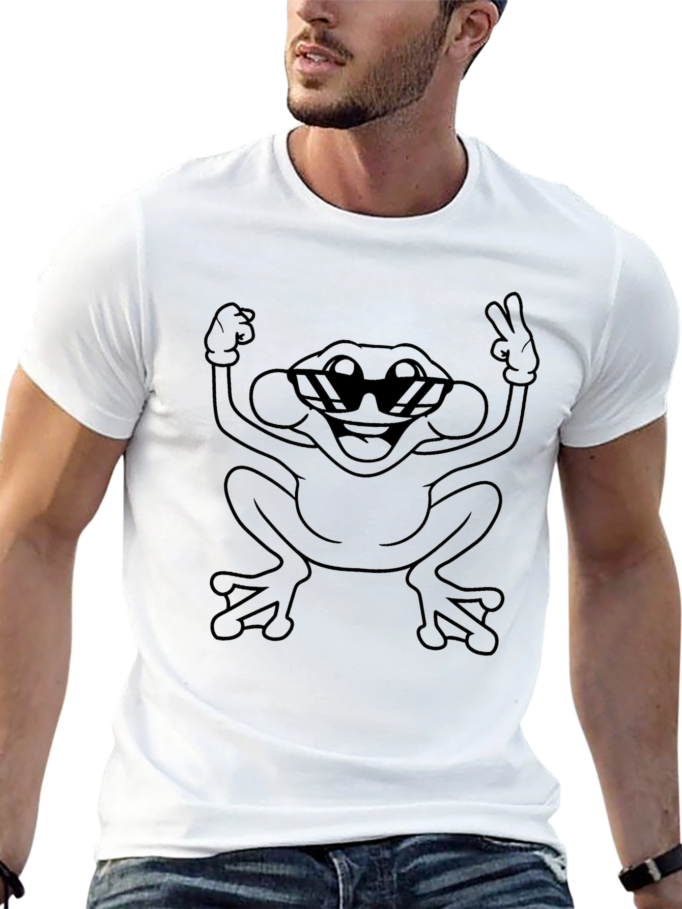 Cool Frog Graphic Tee - Peace Out Style
