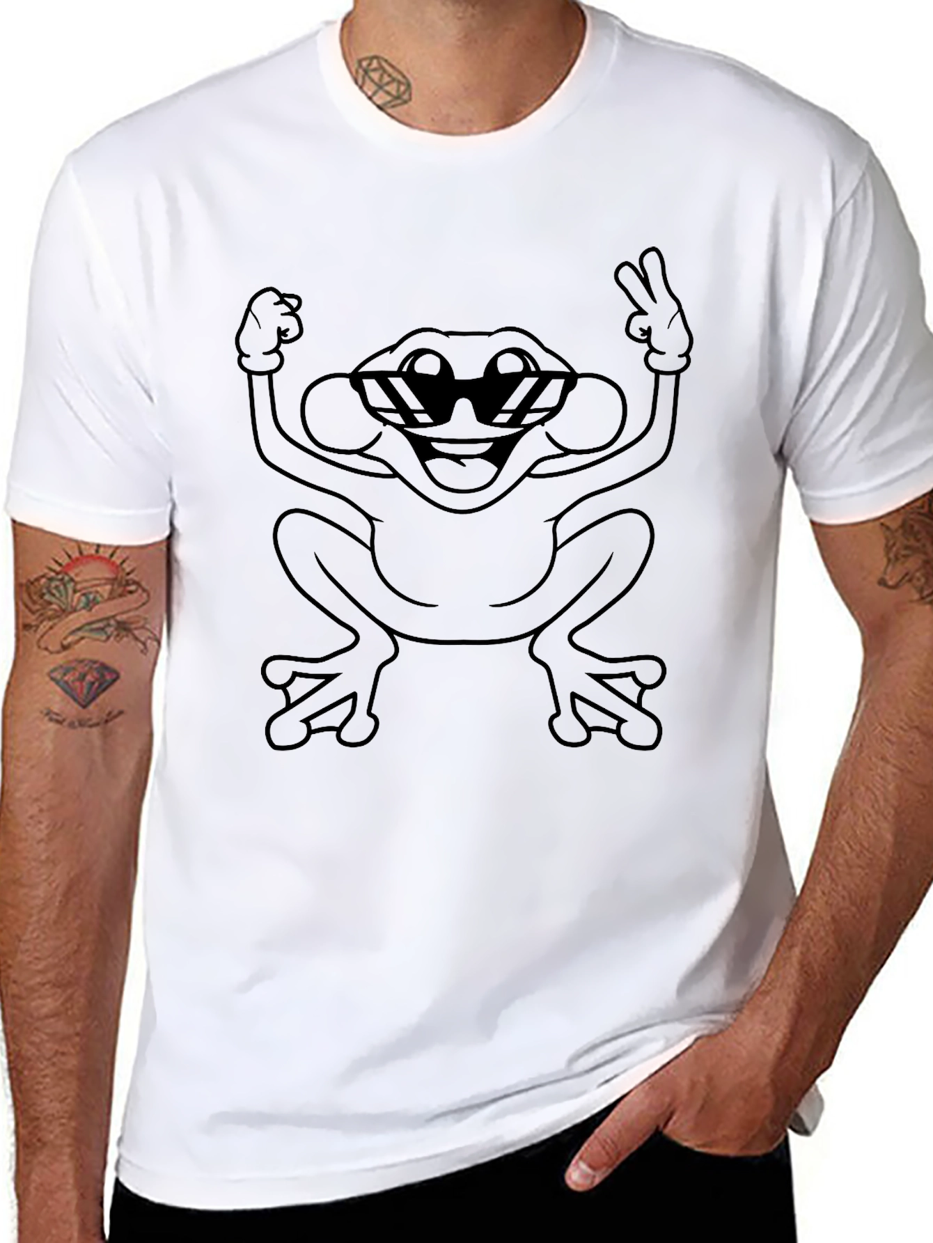 Cool Frog Graphic Tee - Peace Out Style