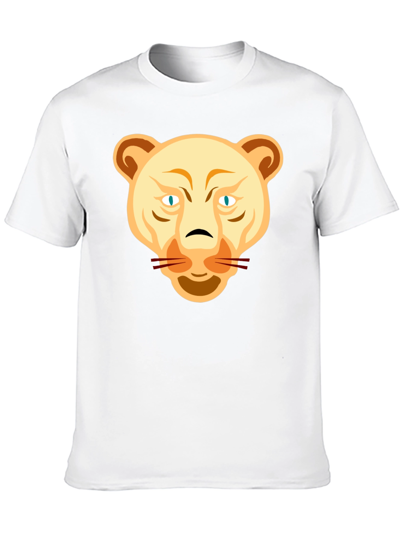 Lion Head Graphic Tee - Black Cotton T-Shirt