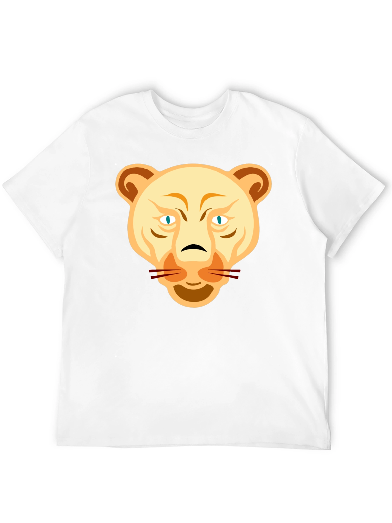 Lion Head Graphic Tee - Black Cotton T-Shirt