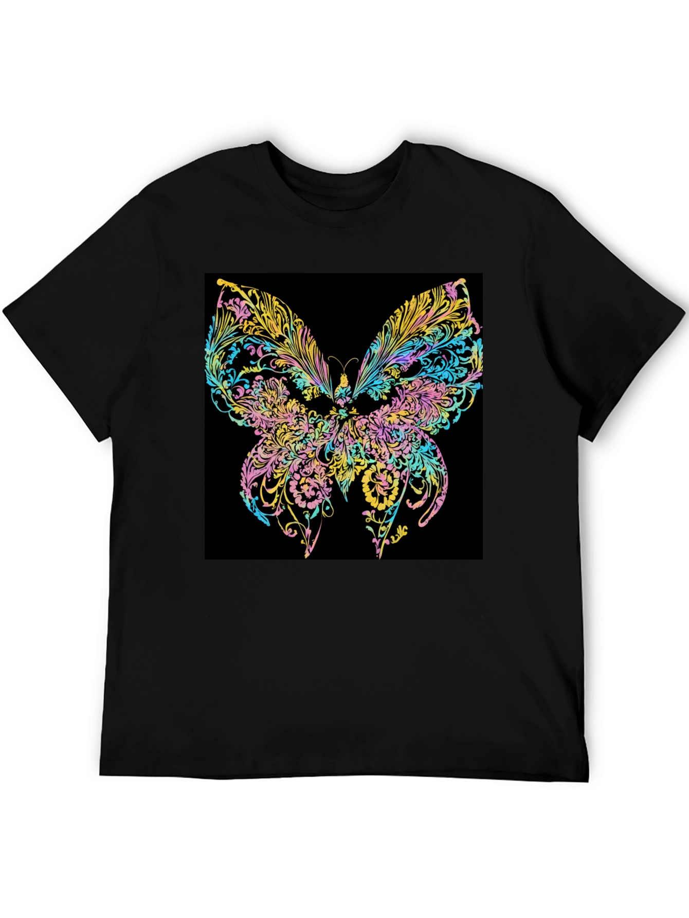 Butterfly Art Black T-Shirt