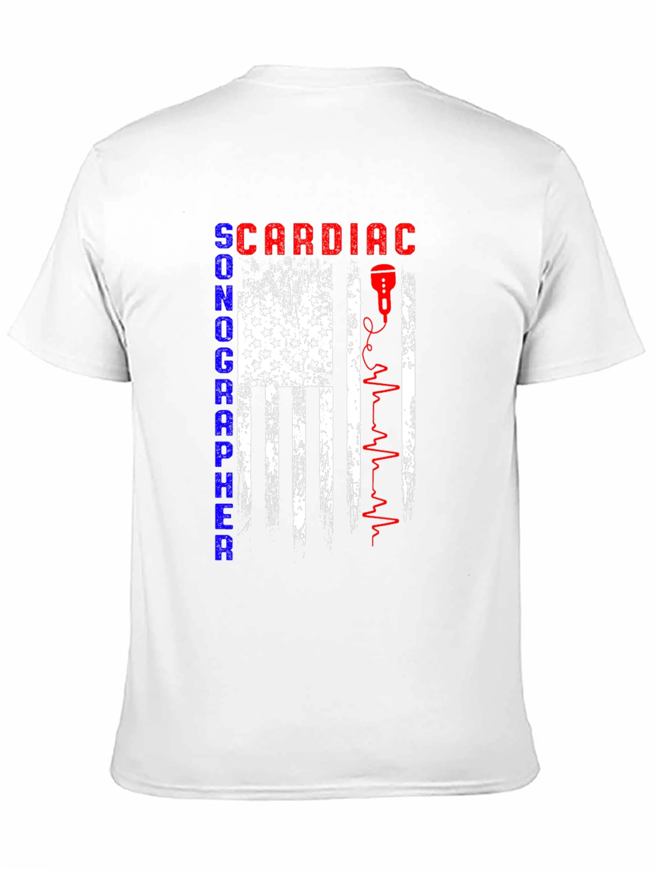 Cardiac Sonographer T-Shirt - American Flag Design