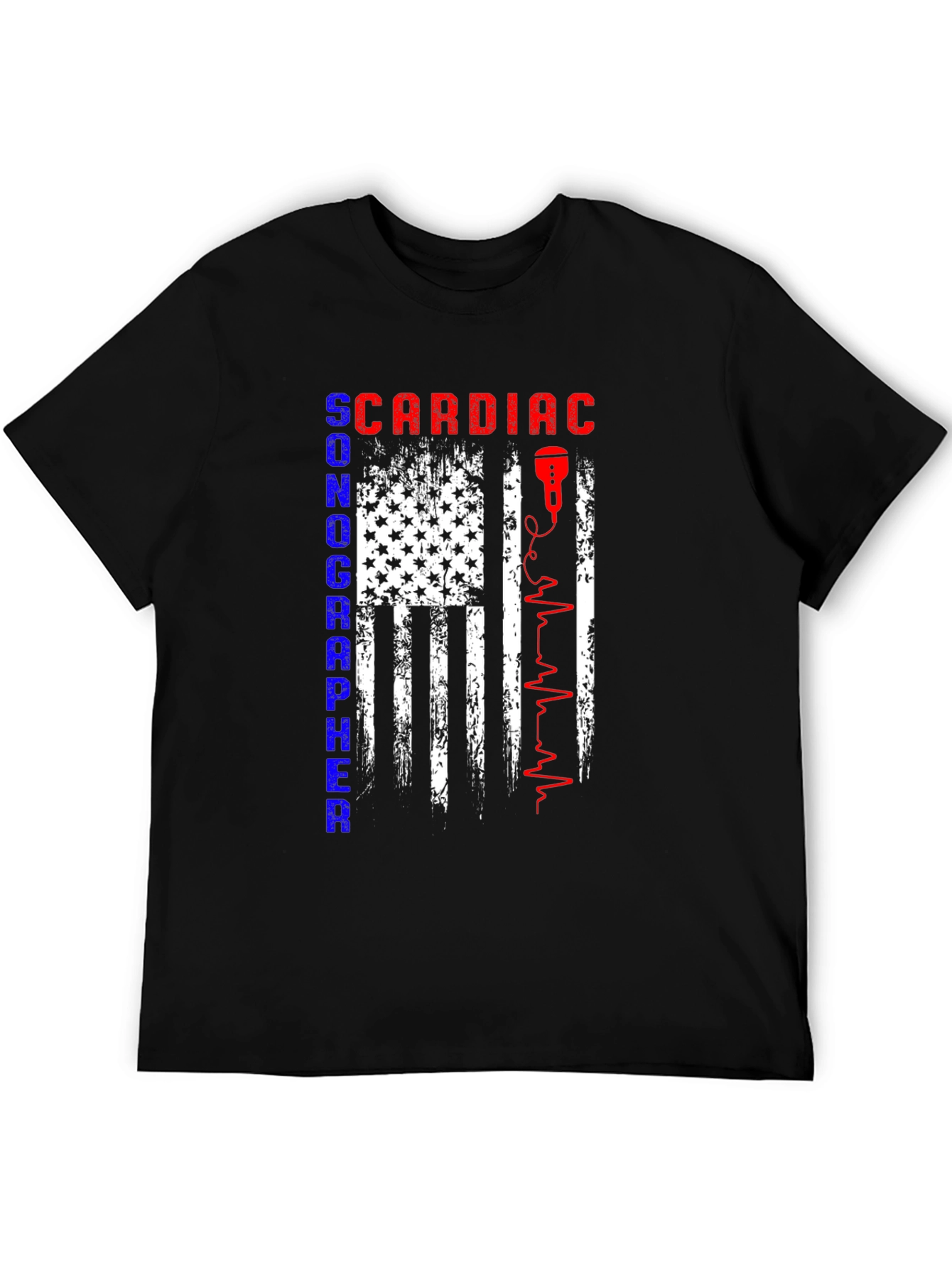 Cardiac Sonographer T-Shirt - American Flag Design