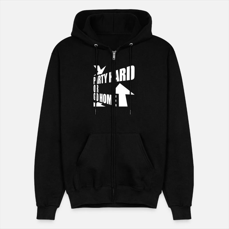 Party Hard Or Go Home Arrows Cool Logo Text Slogan