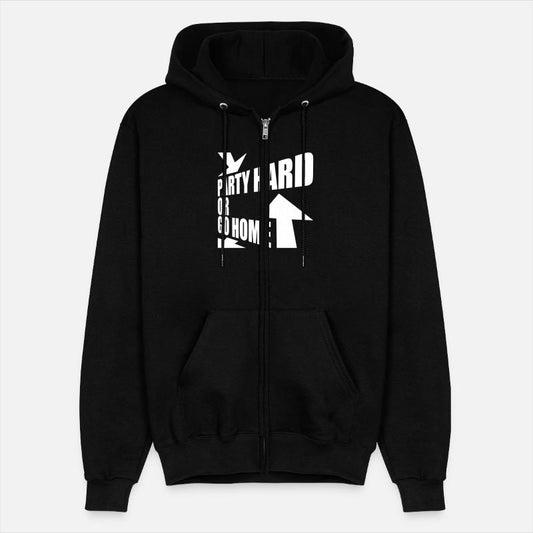 Party Hard Or Go Home Arrows Cool Logo Text Slogan