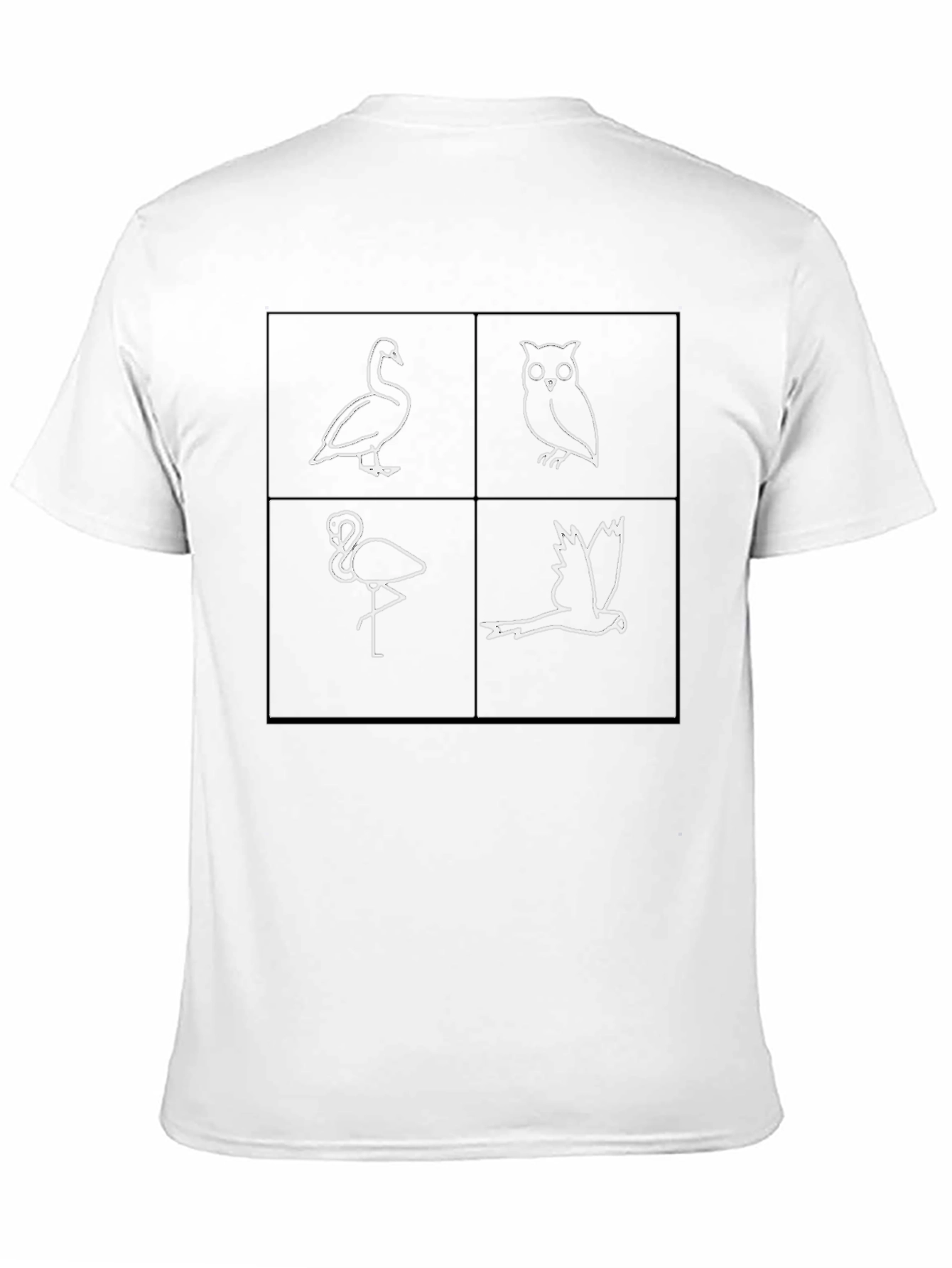 Animal Sketch Tee: Swan Owl Flamingo Bird