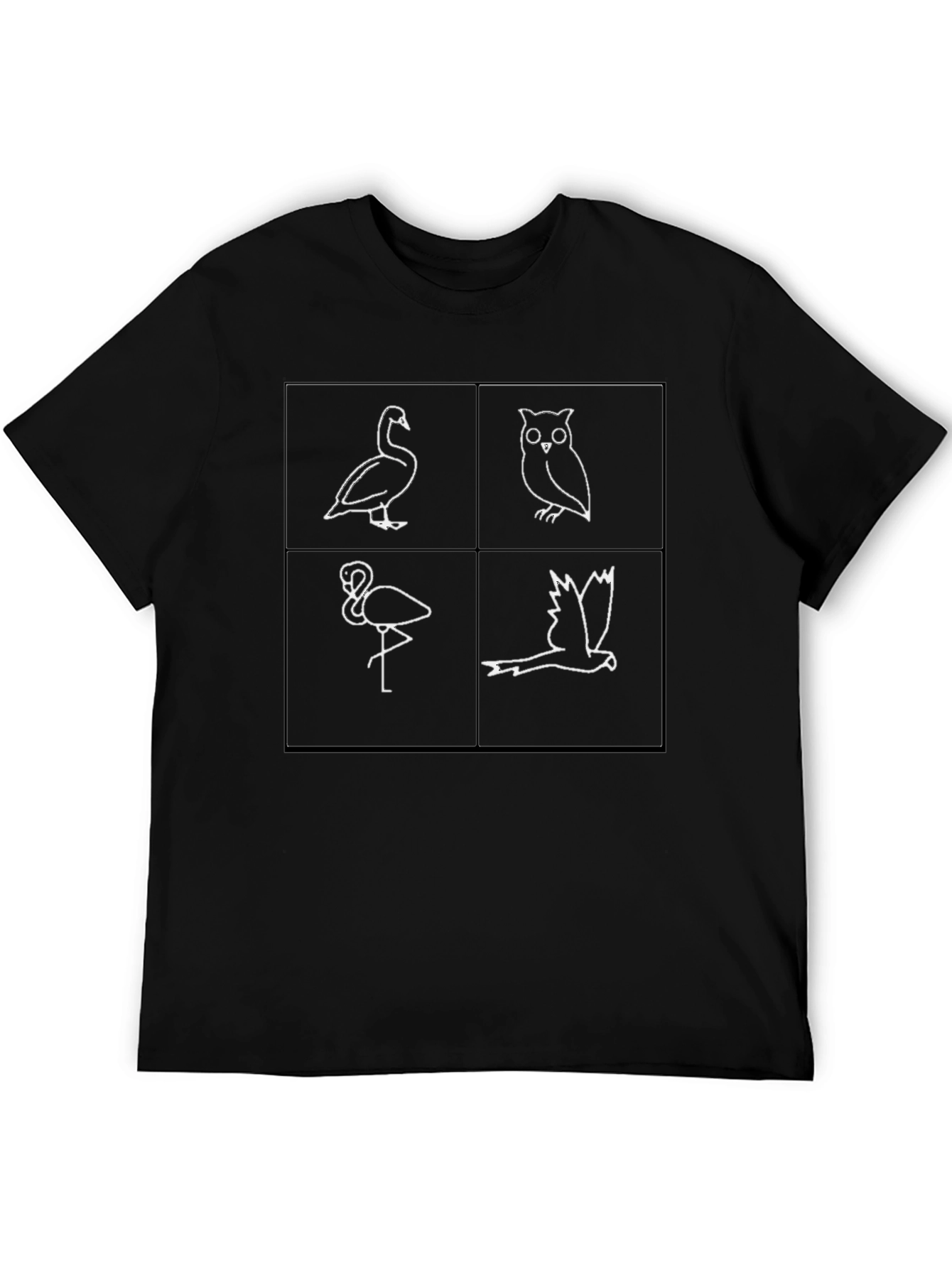 Animal Sketch Tee: Swan Owl Flamingo Bird