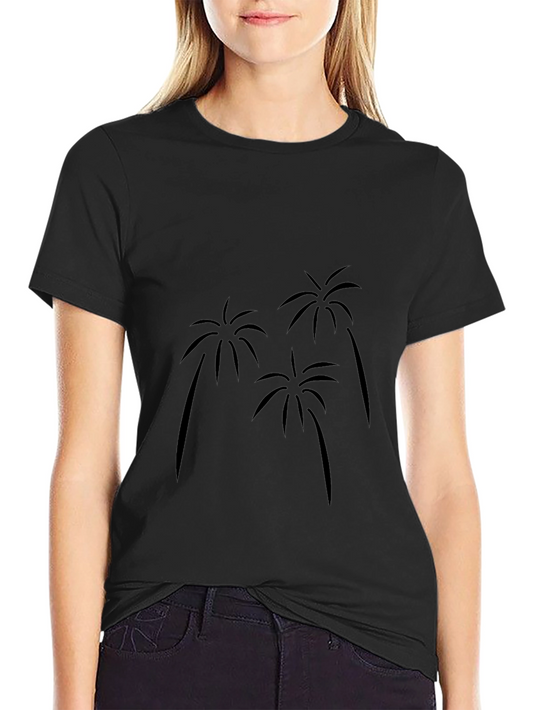 Tropical Palm Tree Graphic Black T-Shirt