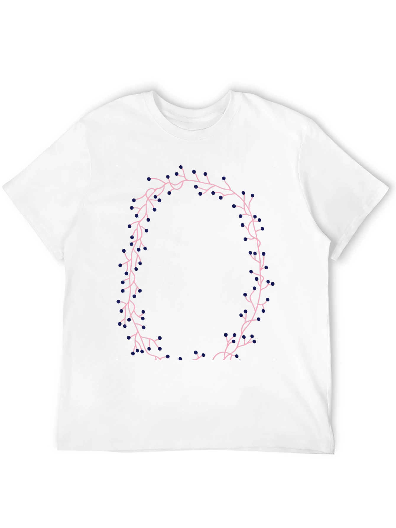 Floral Wreath Graphic Tee - Black Casual T-Shirt