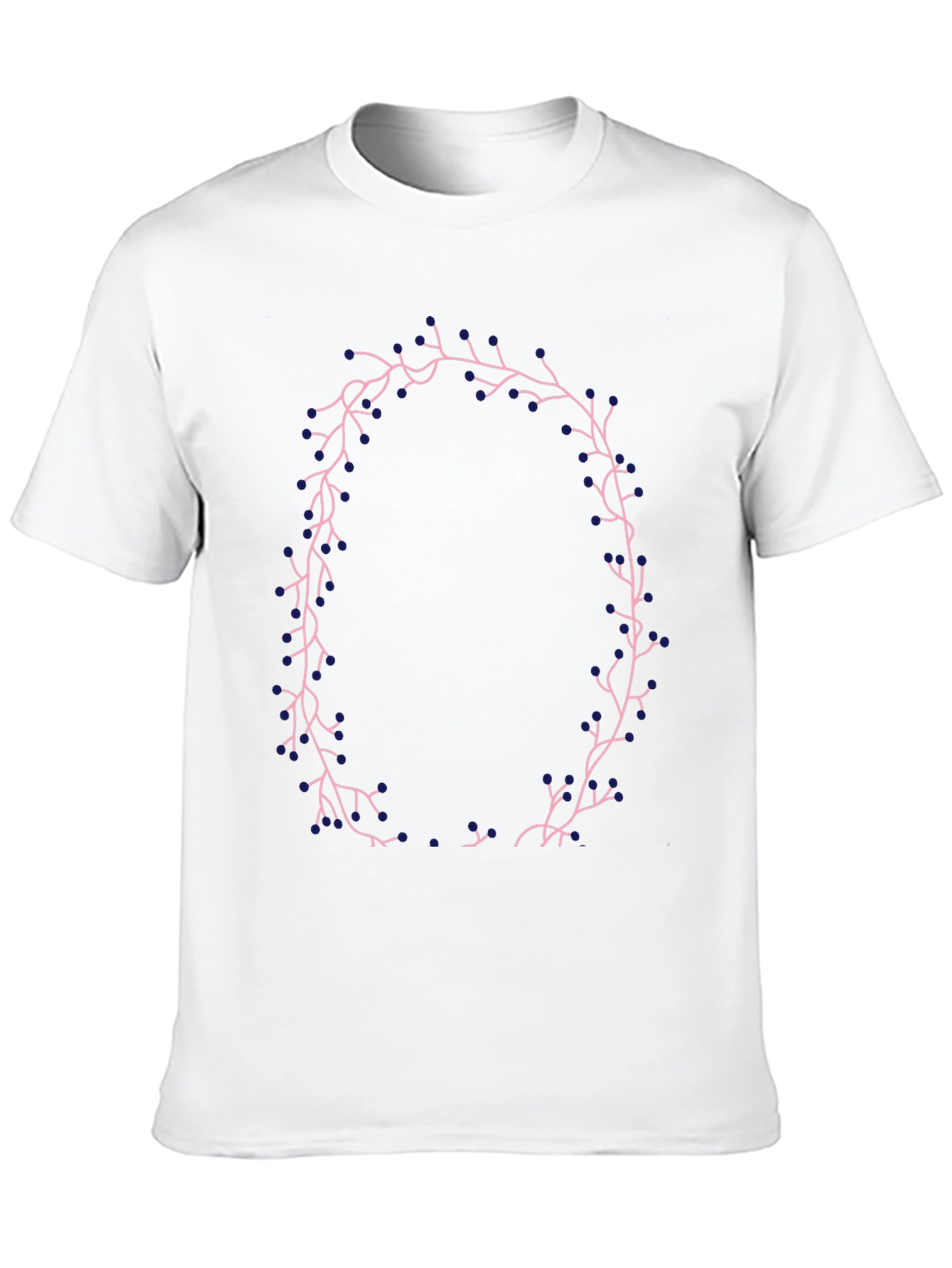 Floral Wreath Graphic Tee - Black Casual T-Shirt