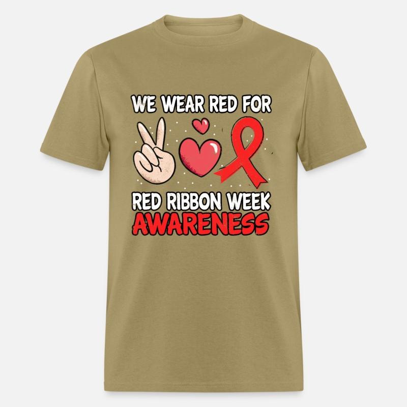 Peace Ribbon Week Awareness Month October Wear Red