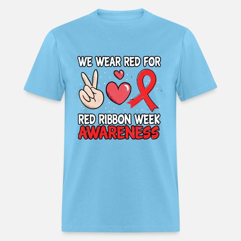 Peace Ribbon Week Awareness Month October Wear Red