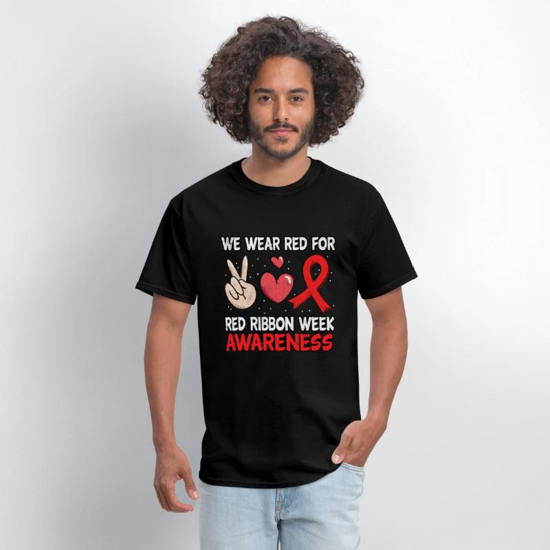 Peace Ribbon Week Awareness Month October Wear Red