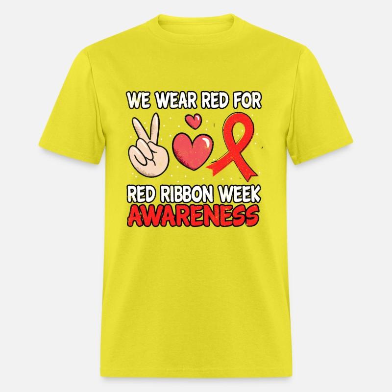 Peace Ribbon Week Awareness Month October Wear Red