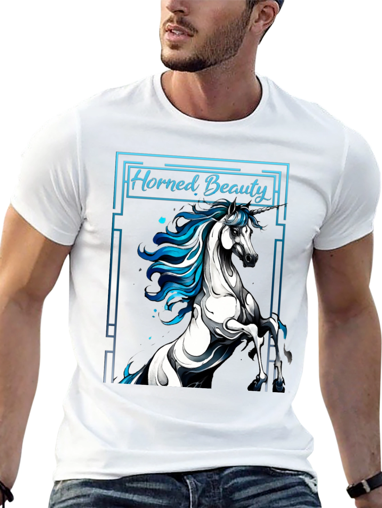 Horned Beauty Graphic Tee - Unisex Black T-Shirt