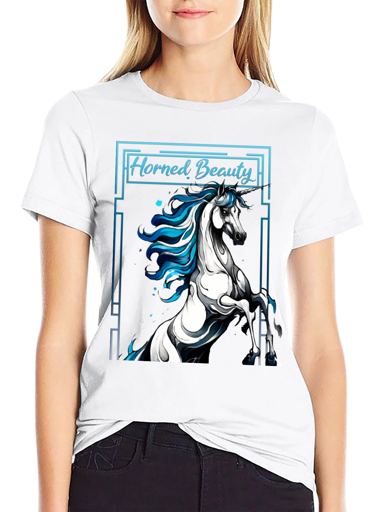 Horned Beauty Graphic Tee - Unisex Black T-Shirt