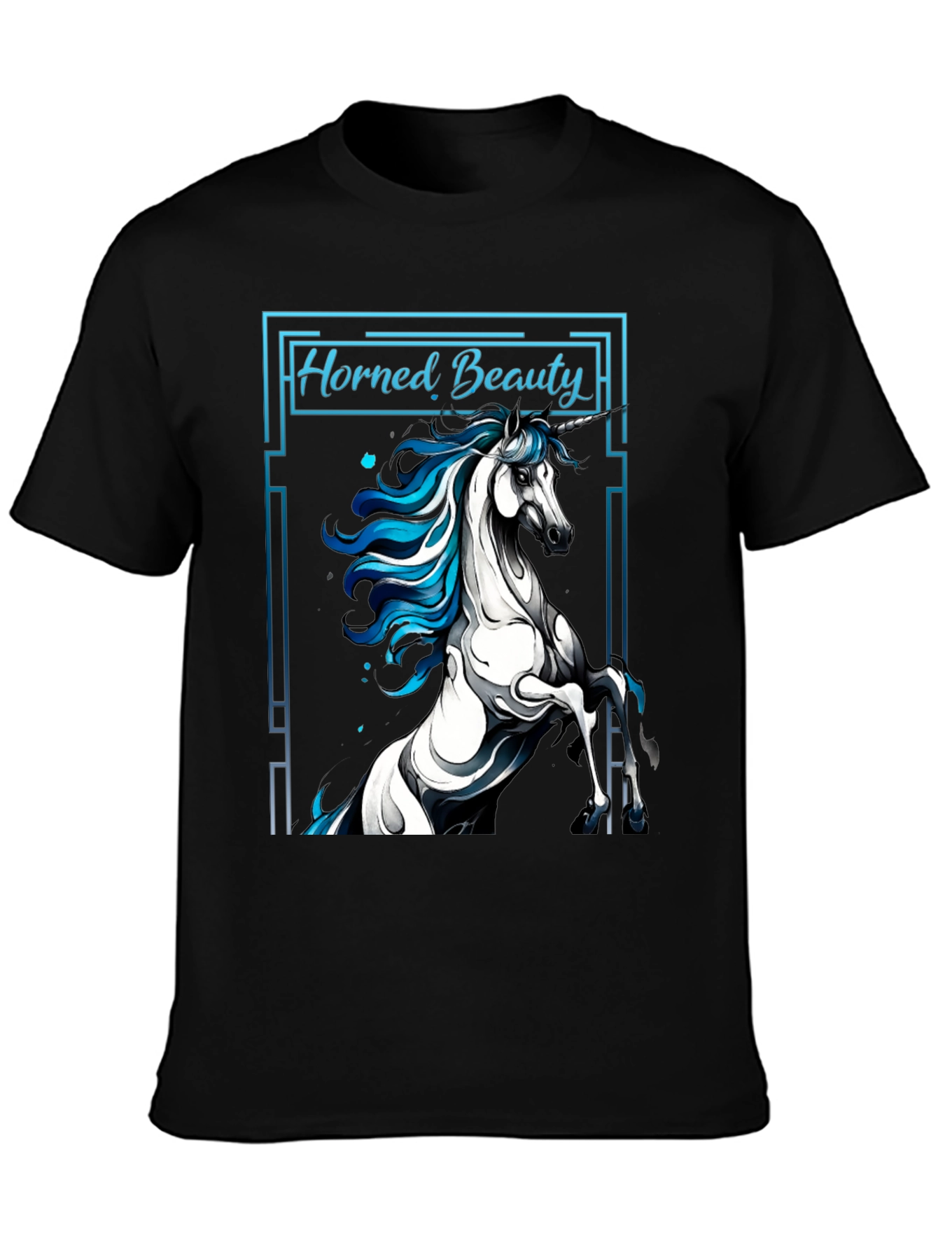 Horned Beauty Graphic Tee - Unisex Black T-Shirt