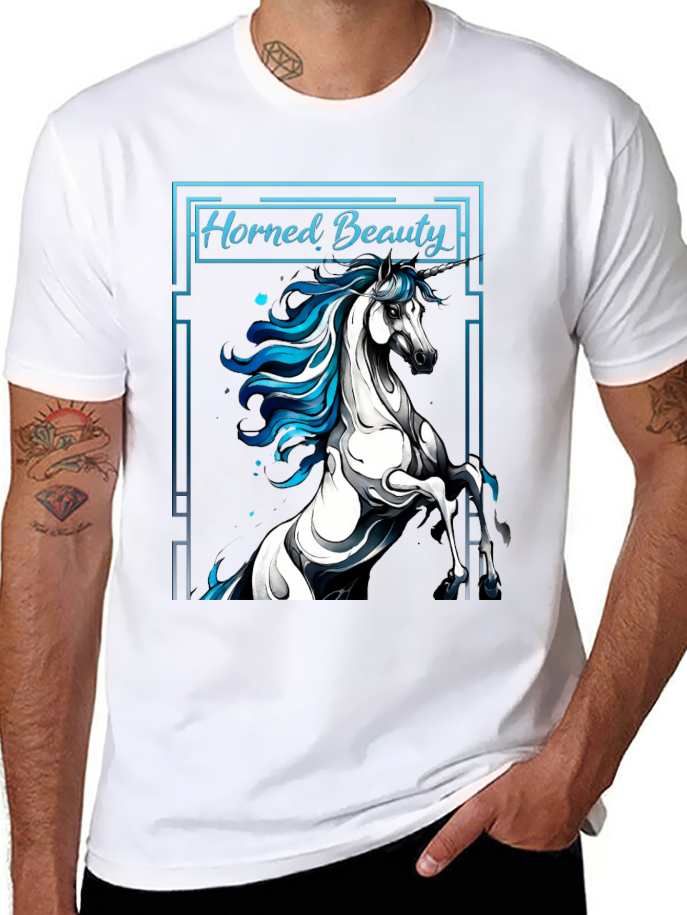Horned Beauty Graphic Tee - Unisex Black T-Shirt