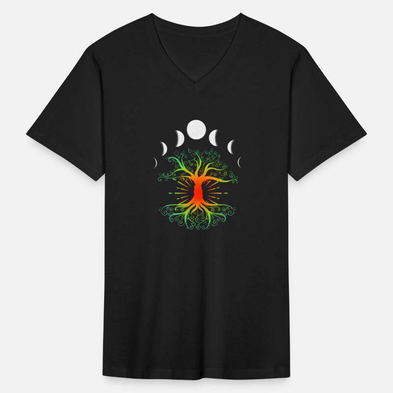 Phases of the Moon Symbol Retro 60s 70s Vibe Tree