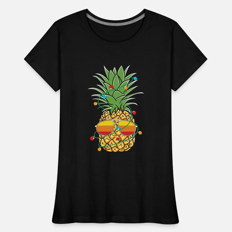 Pineapple decorated with Christmas light