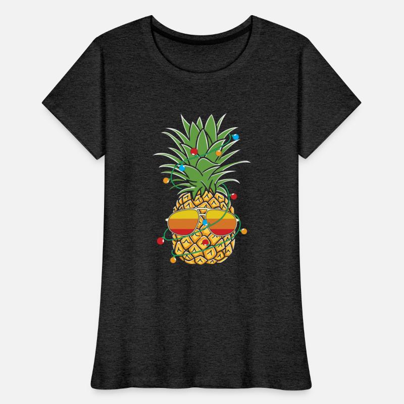 Pineapple decorated with Christmas light