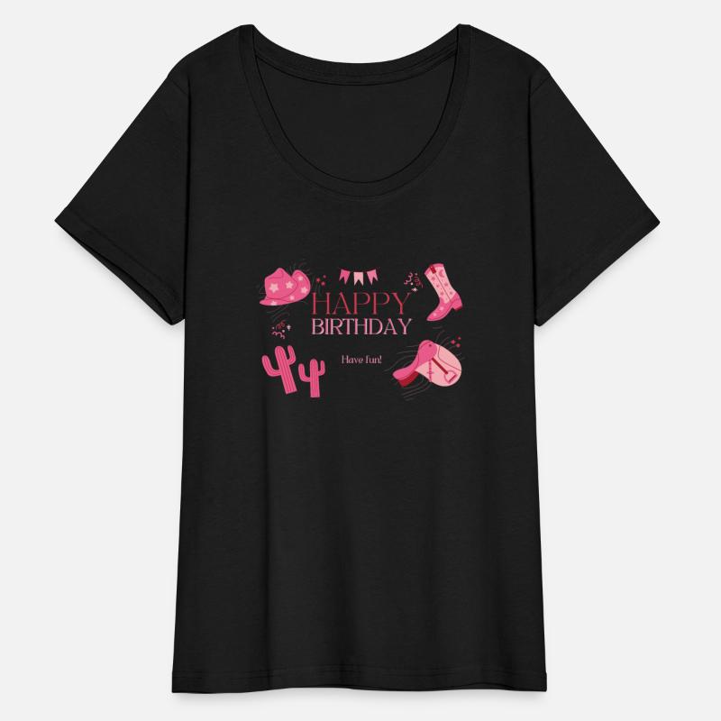 Pink Cute Rodeo Cowgirl Happy Birthday