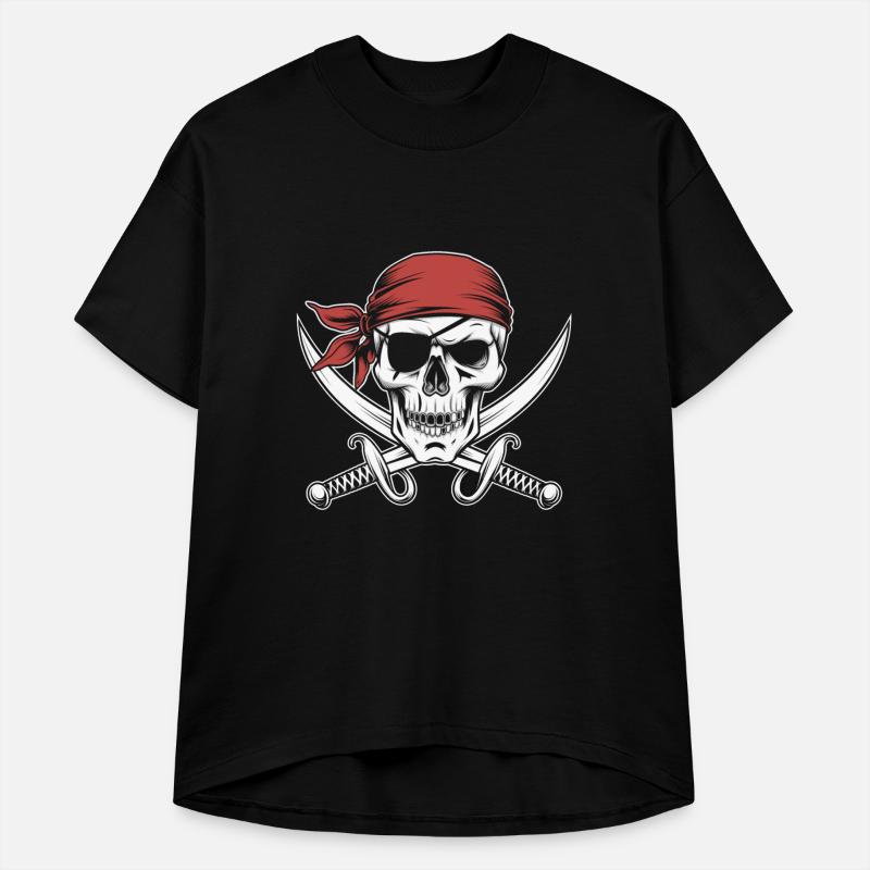 Pirate Skull Crossbones Red Bandana Jolly Roger