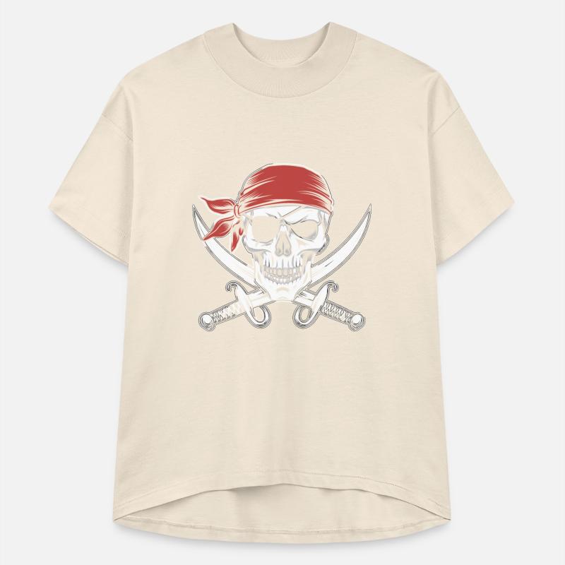 Pirate Skull Crossbones Red Bandana Jolly Roger