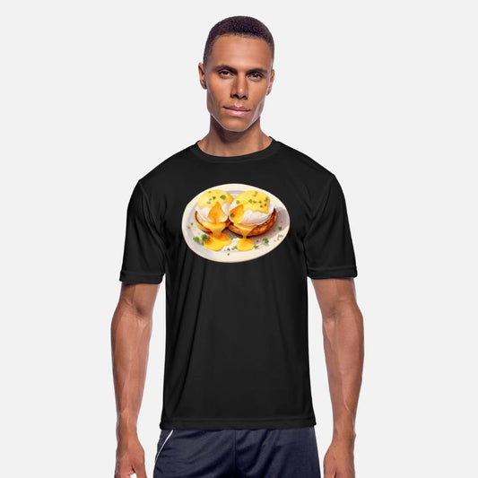 Plate of Double Egg Benedict with Hollandaise Sauc