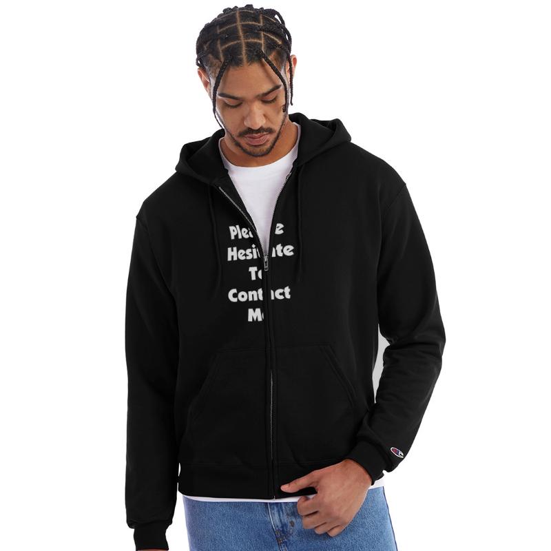 "please hesitate to contact me" in plain white let