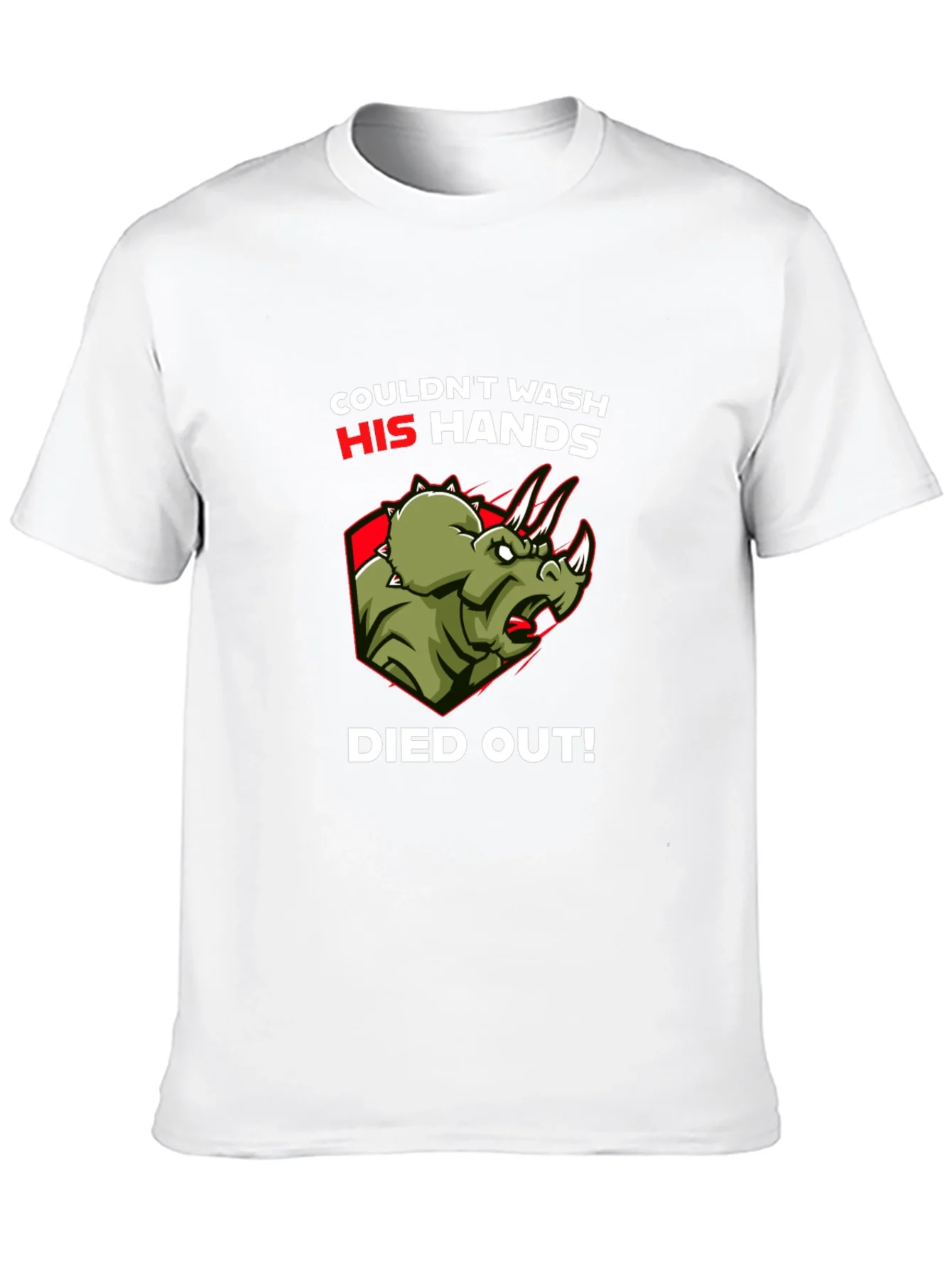 Dinosaur Couldnt Wash Hands T-Shirt Funny Dino Tee